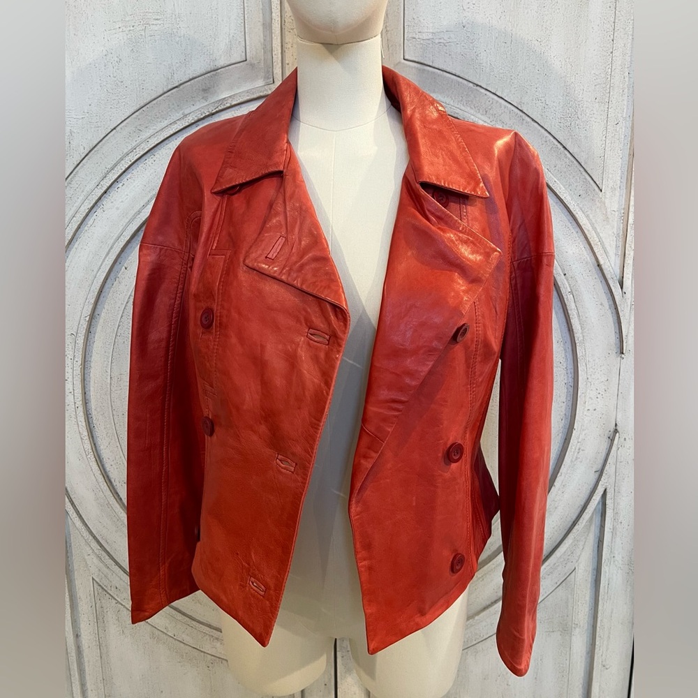 JC Trigon Women's SOFT Red Leather Jacket - Never Worn!